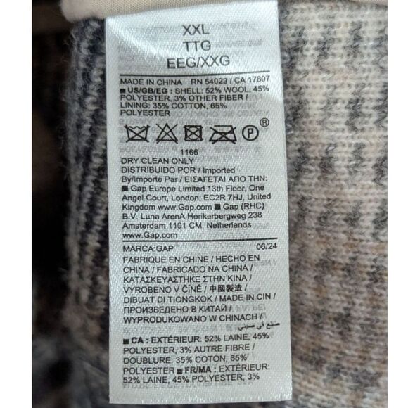 Gap Women's 2XL Wool Relaxed Shirt Jacket in neutral tan plaid - Picture 11 of 12